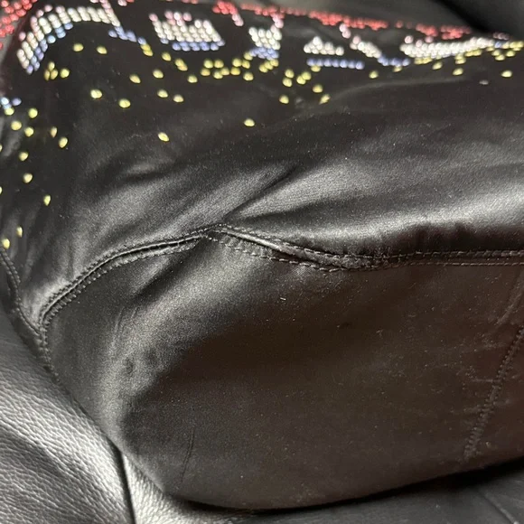 Coach (Rehab) Black Studded Tote Bag with Multicolor Accent - Picture 4 of 17